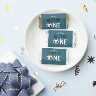 Boys Cute 1st Birthday Soccer Sports Hershey's Miniatures