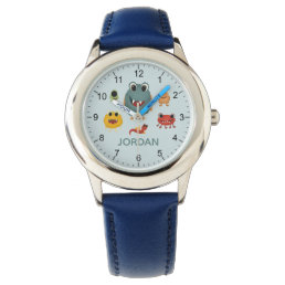 Boys Cute and Cool Blue Monster Alien Watch