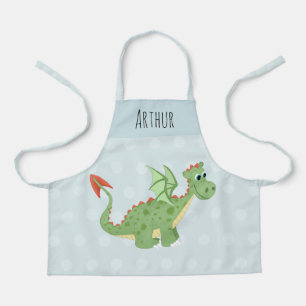 Boys Cute and Magical Green Dragon Kids Apron