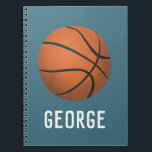 Boys Cute and Modern Blue Basketball Kids School Notebook<br><div class="desc">This cute sports-themed boys notebook design features a basketball cartoon and can be personalized with your boys name. Perfect for sports-loving children,  a great addition to your kids school supplies.</div>