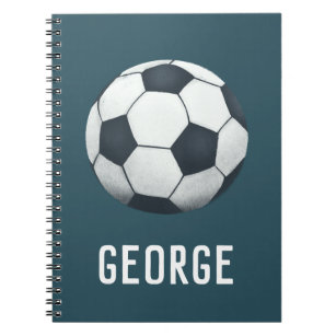 Boys Cute and Modern Blue Soccer Kids School Notebook