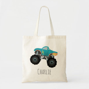 Boys Cute and Modern Blue Truck Kids Tote Bag