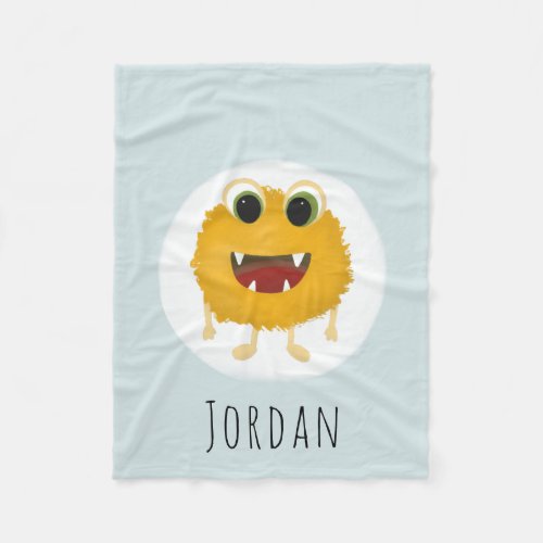 Boys Cute and Modern Magical Monster Kids Fleece Blanket