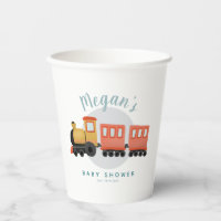 Boys Cute and Modern Train Travel Baby Shower