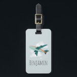 Boys Cute Blue Airplane Kids Travel Luggage Tag<br><div class="desc">This cute and modern kids luggage tag features a blue airplane illustration with clouds and can be personalized with your boy's name, monogram, and contact details. The perfect whimsical gift for your baby, toddler, or child's first trip. Check out the rest of our airplane transport collection for the matching passport...</div>