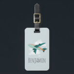 Boys Cute Blue Airplane Kids Travel Luggage Tag<br><div class="desc">This cute and modern kids luggage tag features a blue airplane illustration with clouds and can be personalized with your boy's name, monogram, and contact details. The perfect whimsical gift for your baby, toddler, or child's first trip. Check out the rest of our aeroplane transport collection for the matching passport...</div>