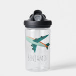 Boys Cute Blue Airplane Kids Travel Water Bottle<br><div class="desc">This cute and modern kids water bottle design features a blue and orange airplane,  and can be personalized with your boy's name. Perfect for an aeroplane and travel-loving kid,  the perfect accessory for school or preschool! Check out our store for other whimsical travel designs.</div>