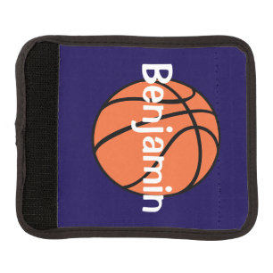 Boys Cute Blue Basketball Sports Kids Luggage Handle Wrap