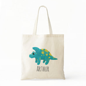 Boys Cute Blue Dinosaur Cartoon Kids Tote Bag