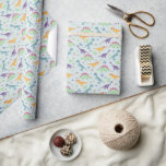 Boys Cute Blue Dinosaur Pattern Kids Birthday Wrapping Paper<br><div class="desc">This cute and colorful modern kids wrapping paper design features a pastel blue dinosaur pattern,  with a t-rex,  stegosaurus,  rainbows and jurassic jungle plants. The perfect dinosaur themed wrapping for your boys birthday.</div>