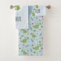 Boys Cute Blue Dragon Pattern Name Kids