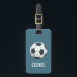 Boys Cute Blue Football Sports Kids Luggage Tag<br><div class="desc">This cute and modern kids luggage tag features a sports design, with a soccer ball, tennis racket and ball, and basketball. The tag can be personalized with your boys name and contact details. The perfect blue sporty gift for your baby, toddler or child's first trip. Check out our collection for...</div>