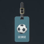 Boys Cute Blue Football Sports Kids Luggage Tag<br><div class="desc">This cute and modern kids luggage tag features a sports design, with a soccer ball, tennis racket and ball, and basketball. The tag can be personalized with your boys name and contact details. The perfect blue sporty gift for your baby, toddler or child's first trip. Check out our collection for...</div>