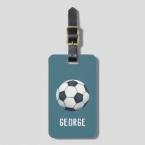 Boys Cute Blue Football Sports Kids Luggage Tag
