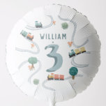 Boys Cute Blue Modern Train Travel Kids Birthday Balloon<br><div class="desc">This cute and modern transport-themed kids balloon design features a blue train travel illustration, with trains, tracks, and greenery in a white background. The balloon can be personalized with your boys name and age, the perfect travel-themed addition to your toddler or child’s birthday party. This balloon is set for a...</div>