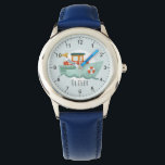 Boys Cute Blue Nautical Ocean Boat Kids Watch<br><div class="desc">This cute nautical kids watch design features a modern boat illustration,  and can be personalized with your boy's name. The perfect modern and whimsical gift for any toddler,  child,  or ocean lover!</div>