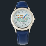 Boys Cute Blue Nautical Ocean Boat Kids Watch<br><div class="desc">This cute nautical kids watch design features a modern boat illustration,  and can be personalized with your boy's name. The perfect modern and whimsical gift for any toddler,  child,  or ocean lover!</div>