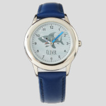Boys Cute Blue Ocean Shark Kids Watch