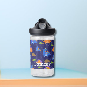 Boys Cute Blue Orange Star Dinosaur Water Bottle