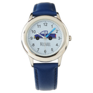 Boys Cute Blue Pickup Truck Car with Name Kids Watch