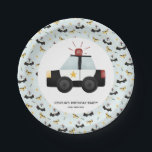 Boys Cute Blue Police Car Toddler Happy Birthday Paper Plates<br><div class="desc">This cute and modern boy's birthday paper plate design features a police car cartoon,  with a matching blue police pattern around the edges,  and can be personalized with your boys name. The perfect police-themed addition to your toddler's birthday.</div>