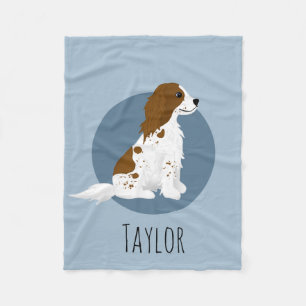 Boys Cute Blue Springer Spaniel Dog Kids Fleece Blanket
