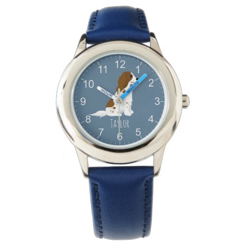 Boys Cute Blue Springer Spaniel Dog Kids Watch