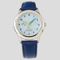 Boys Cute Blue T-Rex Dinosaur Kids with Name Kids Watch