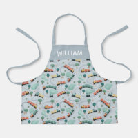 Boys Cute Blue Train Travel Pattern Kids