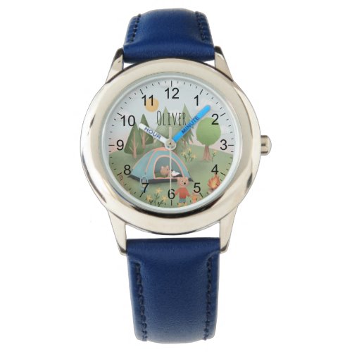 Boys Cute Camping Outdoors Forest Bear Watch