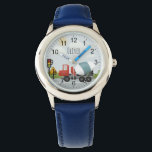 Boys Cute Cement Mixer on Road Kids Watch<br><div class="desc">This cute and modern watch features a cement mixer on the road (which can be customized with your own photo if necessary),  with clear numbers,  and can be personalized with your boy's name. Perfect for your transport-loving child’s first watch. Check out our store for other cute items.</div>