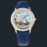 Boys Cute Cement Mixer on Road Kids Watch<br><div class="desc">This cute and modern watch features a cement mixer on the road (which can be customized with your own photo if necessary),  with clear numbers,  and can be personalized with your boy's name. Perfect for your transport-loving child’s first watch. Check out our store for other cute items.</div>