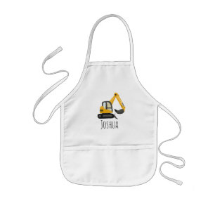 Boys Cute Construction Digger Excavator Cartoon Kids' Apron