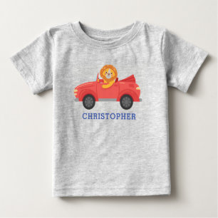 Boys Cute Cool Racing Car Personalized Name Baby T-Shirt
