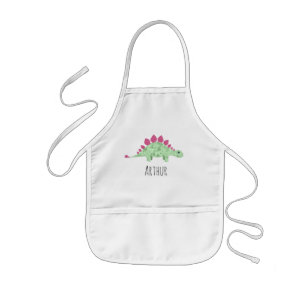 Boys Cute  Dinosaur and Name Kids' Apron