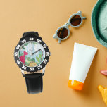 Boys Cute Dinosaur Kids Name Watch<br><div class="desc">Custom name dinosaur kids watch for your kids. This cute dinosaur design features cute colorful dinosaurs with your kids name. Perfect gift for your son on his birthday. Personalize it by adding your kids name.</div>