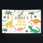 Boys Cute Dinosaur T-Rex Kids Birthday Welcome Banner<br><div class="desc">Get ready to roar with excitement! This cute and modern boys’ birthday welcome banner features five adorable dinosaur illustrations, including a friendly T-Rex, perfect for any little dino lover. This editable dinosaur birthday banner can be personalized with your child’s name and age, making it ideal for birthday decor. Designed for...</div>