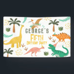 Boys Cute Dinosaur T-Rex Kids Birthday Welcome Banner<br><div class="desc">Get ready to roar with excitement! This cute and modern boys’ birthday welcome banner features five adorable dinosaur illustrations, including a friendly T-Rex, perfect for any little dino lover. This editable dinosaur birthday banner can be personalized with your child’s name and age, making it ideal for birthday decor. Designed for...</div>