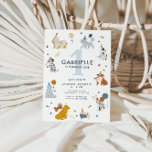 Boys Cute Dog Let's Pawty 1st Birthday Invitation<br><div class="desc">Get ready to bark up some fun with this adorable “Let’s Pawty” birthday invitation! Perfect for dog-loving boys, this party animal themed invite features cute puppies, party hats, balloons, and rainbow colors for a playful and fun vibe. Whether you're throwing a puppy party or a paw-some birthday bash, this customizable...</div>