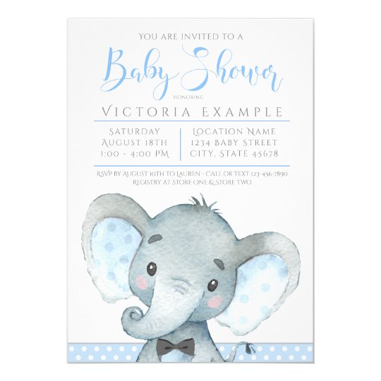 Cute Elephant Baby Shower Invitations 1