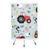 Boys Cute Farm Animal Pattern & Name Kids Nursery Tripod Lamp (Back)
