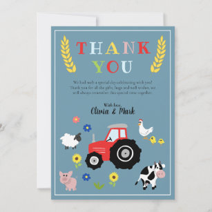 Farm Baby Shower Thank You Cards & Templates | Zazzle