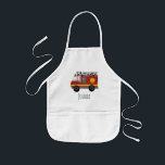 Boys Cute Fireman Fire Engine Truck and Name Kids' Apron<br><div class="desc">This cute and modern kids apron features an emergency fire engine cartoon,  and a place for you to add your child's name. Perfect for any child dreaming of being a fireman,  firewoman,  firefighter!</div>