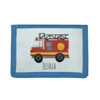 Boys Cute Fireman Fire Engine Truck and Name
