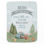 Boys Cute Forest Bear Camping Birth Stats & Name Baby Blanket