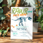 Boys Cute Modern Dinosaur Fossil Kids 5th Birthday Invitation<br><div class="desc">This cute and modern boys 5th birthday invitation design features a blue t-Rex dinosaur skeleton, with a pattern on the back with Jurassic plants, prehistoric dinosaur fossils, and other archaeology illustrations. The invite can be personalized with your child’s name and other details necessary for your party, and can also be...</div>
