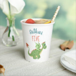 Boys Cute Modern Dragon Toddler Birthday Paper Cups<br><div class="desc">This cute and modern boys birthday cup design features a spotty green dragon,  and can be personalised with your child’s name and age. The perfect dragon-themed addition to your toddler's fun birthday event.</div>
