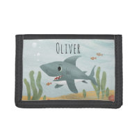Boy's Cute Ocean Shark and Name Kids