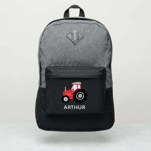 Boys Cute Red Farm Tractor Kids Modern Port Authority Backpack