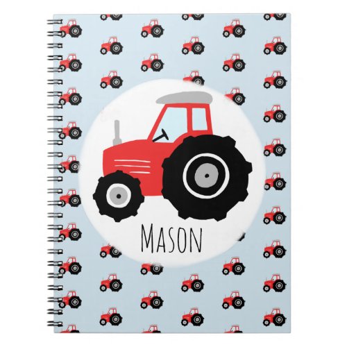 Boys Cute Red Tractor Pattern Kids School Notebook